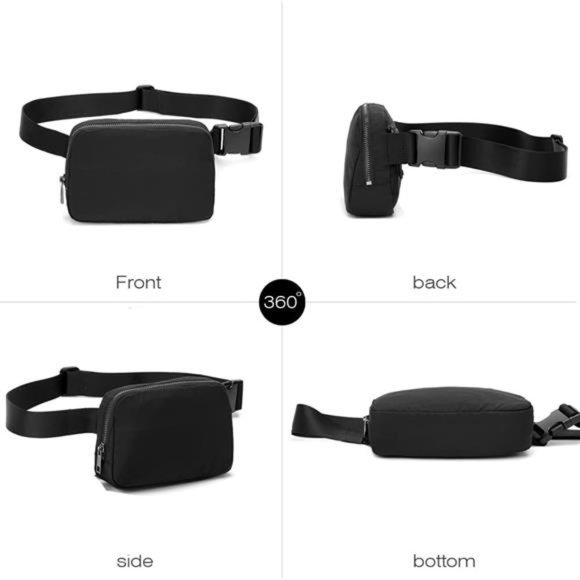 Fanny Belt Bag Waist Pack Crossbody Bags Bum Bag for Running Hiking -black - Picture 3 of 6